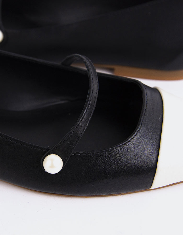 L'intervalle Yarrow Off WhtNoir Leather Noir