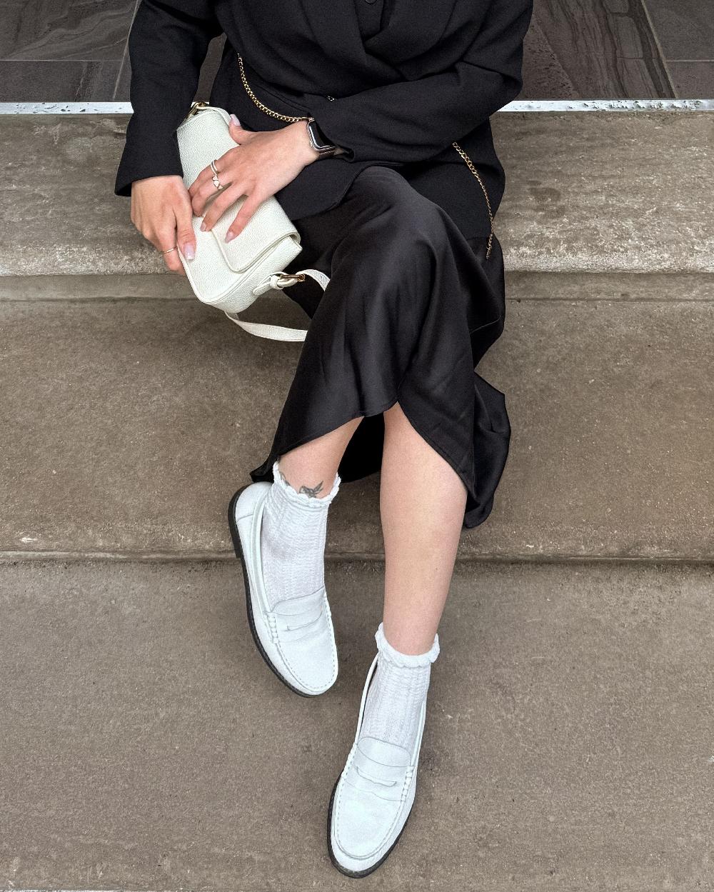 L'intervalle Lettine Blanc Cassé Cuir Naplack Blanc