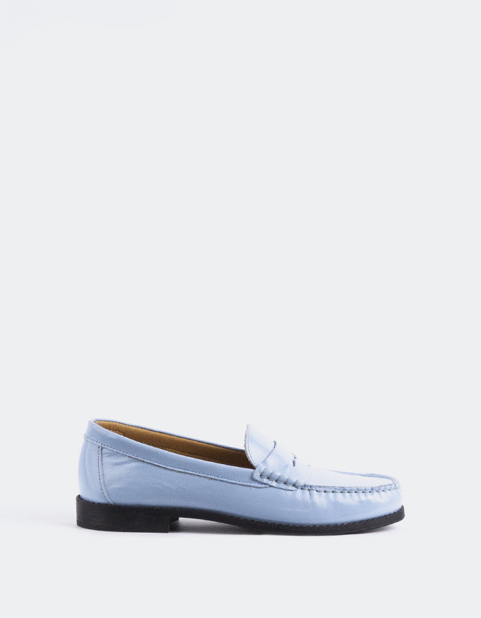 l'intervalle Lettine Pâle Bleu Naplack Leather Bleu