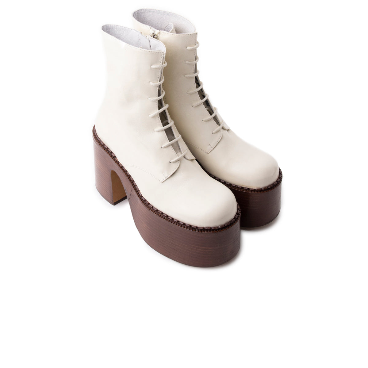 L'intervalle Tripp Blanc Cassé Cuir/Brun Semelle Blanc