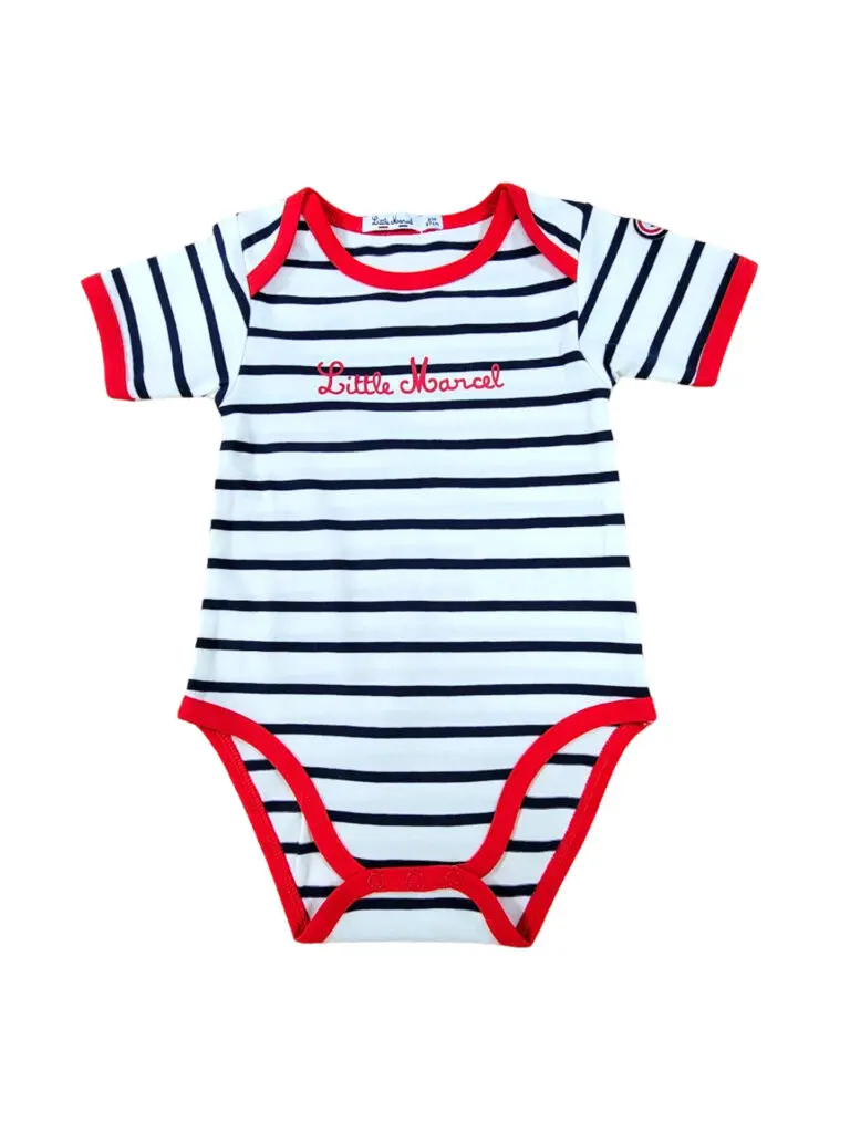 little marcel Body Manches Courtes Bébé Marin Bleu-Marine