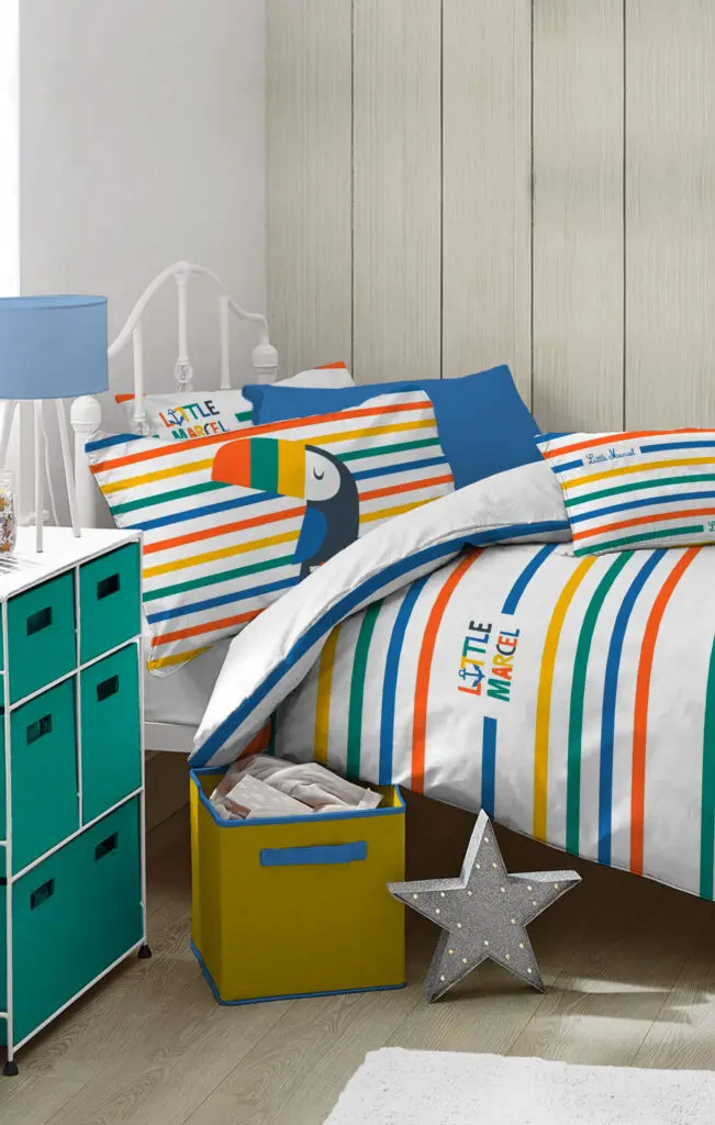 little marcel HOUSSE DE COUETTE 140×200 cm COTON LITTLE MARIN MULTI