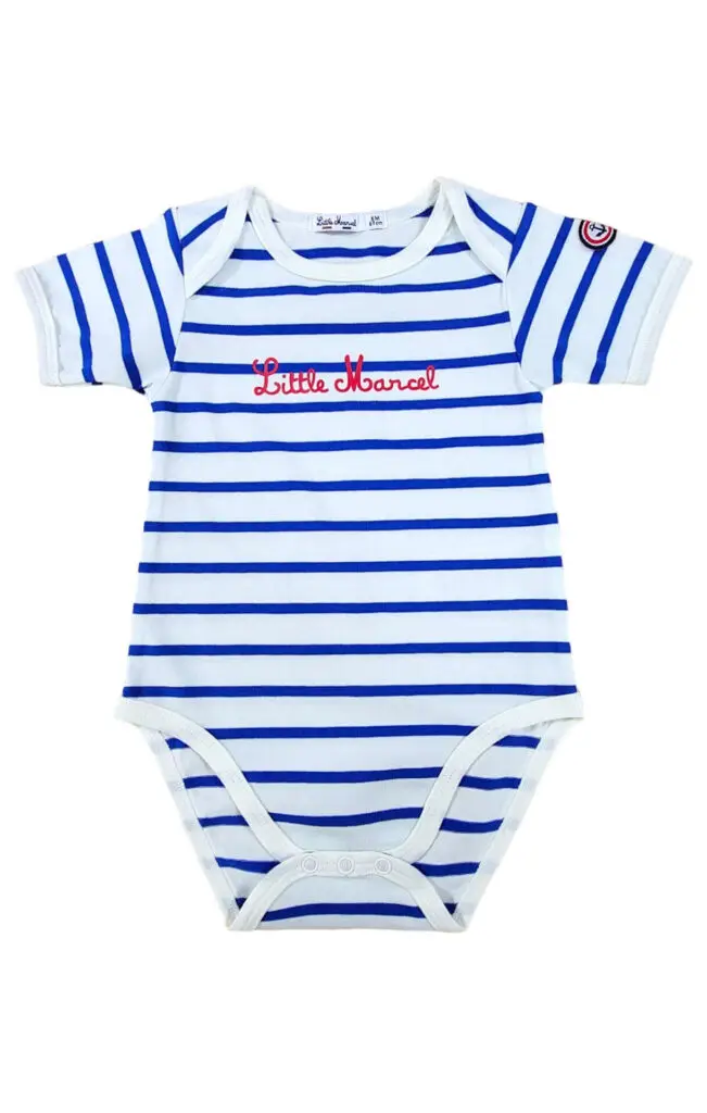 little marcel Body Manches Courtes Bébé Marin Bleu