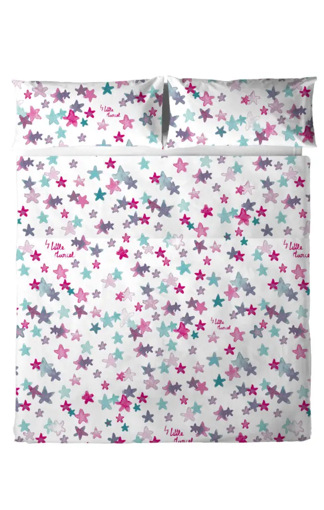 Little Marcel DRAP PLAT COTON ETOILES SB ROSE