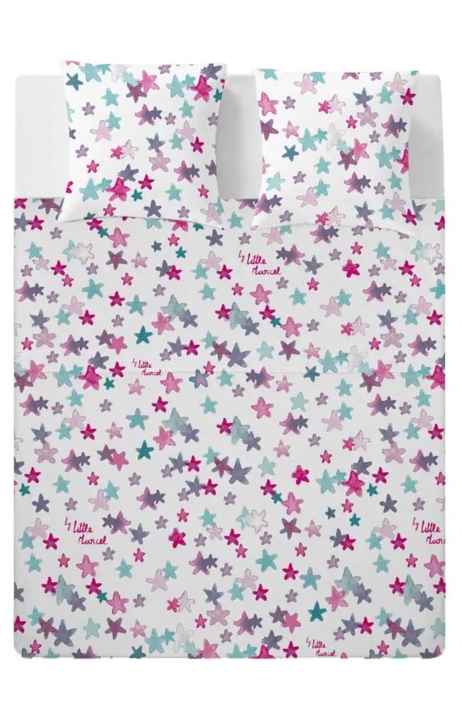 Little Marcel DRAP PLAT COTON ETOILES SB ROSE