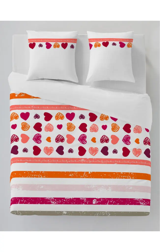 Little Marcel HOUSSE DE COUETTE COTON COEUR ORANGE