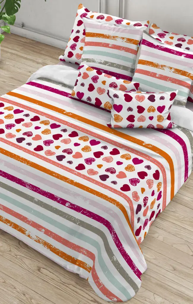 little marcel HOUSSE DE COUETTE COTON COEUR ORANGE