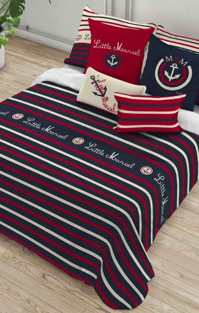 little marcel HOUSSE DE COUETTE COTON VOILER BLEU