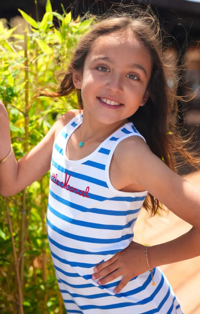 Little Marcel Robe Enfant Fille REFERA BLANC BLEU
