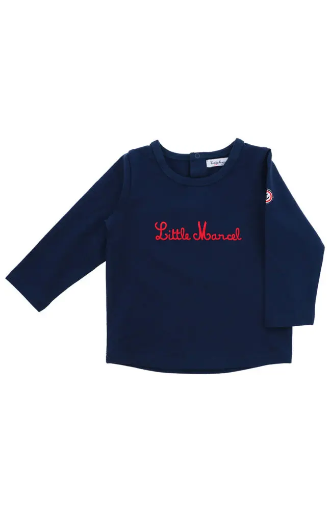 little marcel T-shirt Manches Longues Bébé Marine