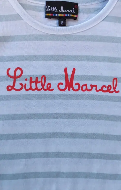 Little Marcel T-shirt Mc Fille THEA BLANC/GRIS