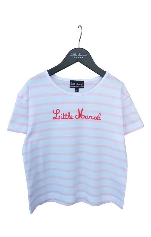 little marcel T-shirt mc Fille THEA BLANC/ROSE