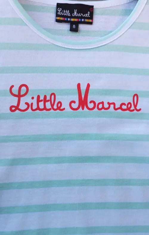 Little Marcel T-shirt Mc Fille THEA BLANC/VERT