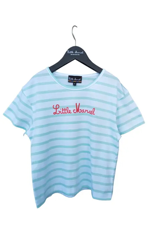 little marcel T-shirt mc Fille THEA BLANC/VERT