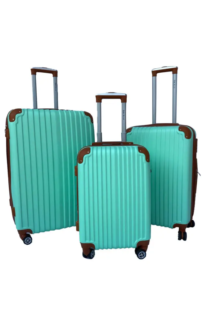 little marcel Set de 3 Valises Little Marcel Rigide ABS Vert Pastel