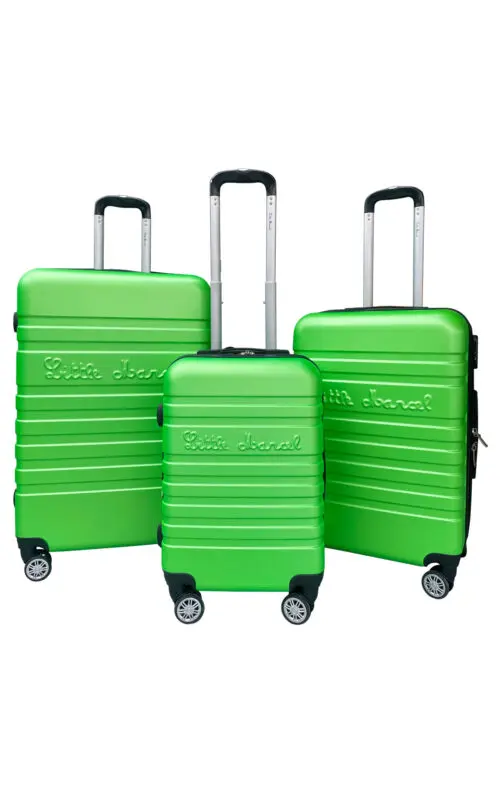 little marcel Set de x3 Valises Little Marcel Rigide ABS Vert Fluo
