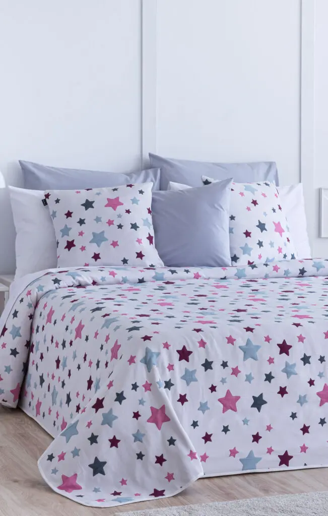 Little Marcel TAIE D’OREILLER COTON ETOILES ROSE 50X50