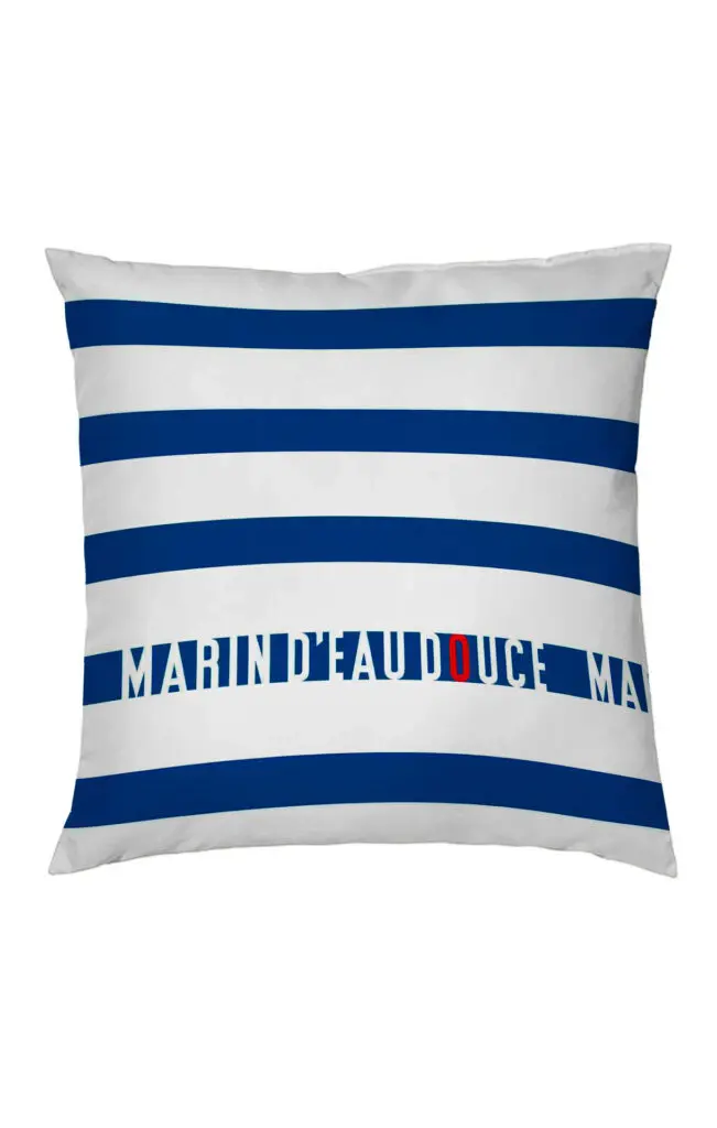 little marcel TAIE D’OREILLER COTON FRENCH NAVY BLEU 50X50