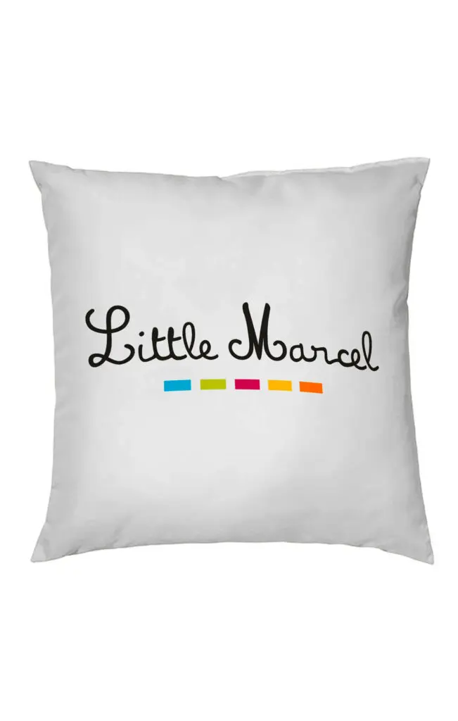 little marcel TAIE D’OREILLER COTON LITTLE MARCEL CP NOIR 50X50