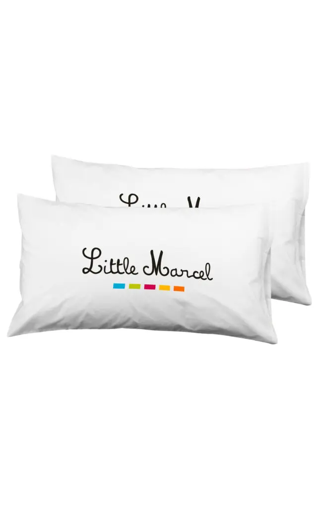 Little Marcel TAIE D’OREILLER COTON LITTLE MARCEL CP NOIR 50X70 (2)