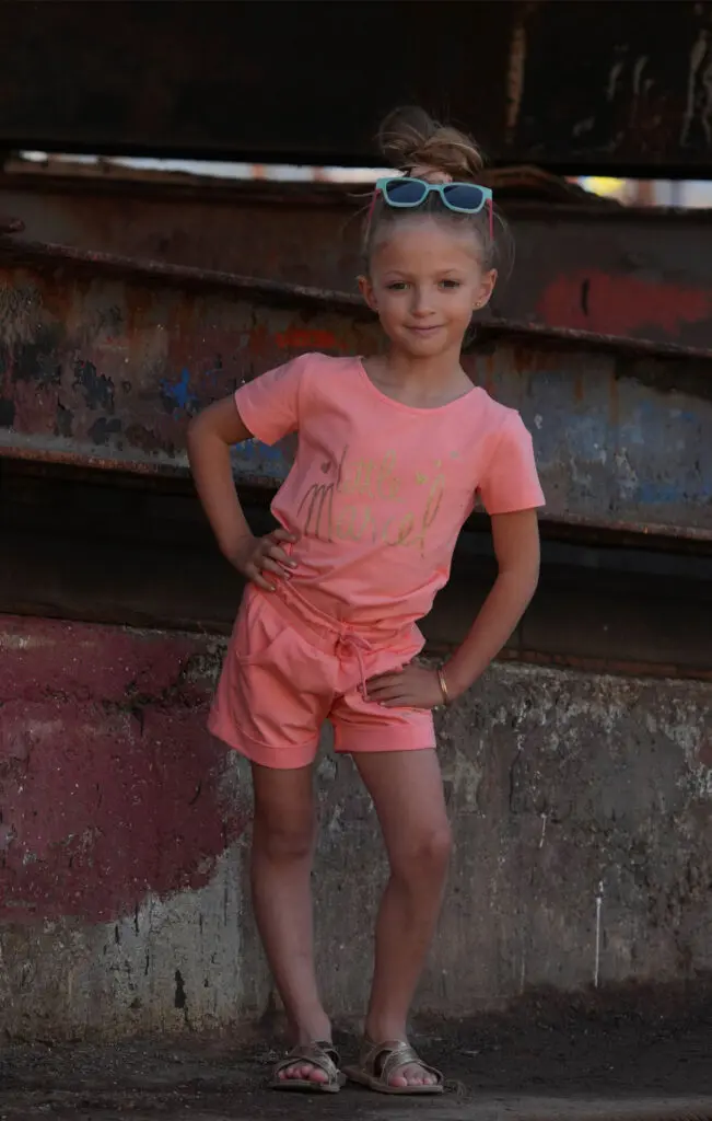 Little Marcel Tee-shirt Manches Coutes Enfant Fille TIHEART ROSE
