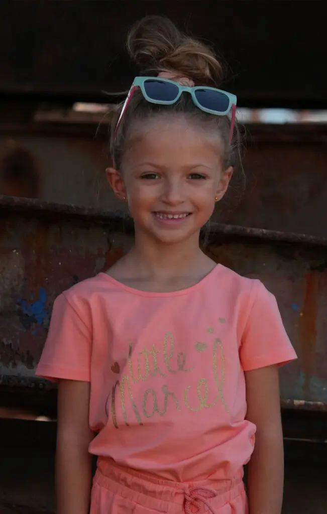 Little Marcel Tee-shirt Manches Coutes Enfant Fille TIHEART ROSE