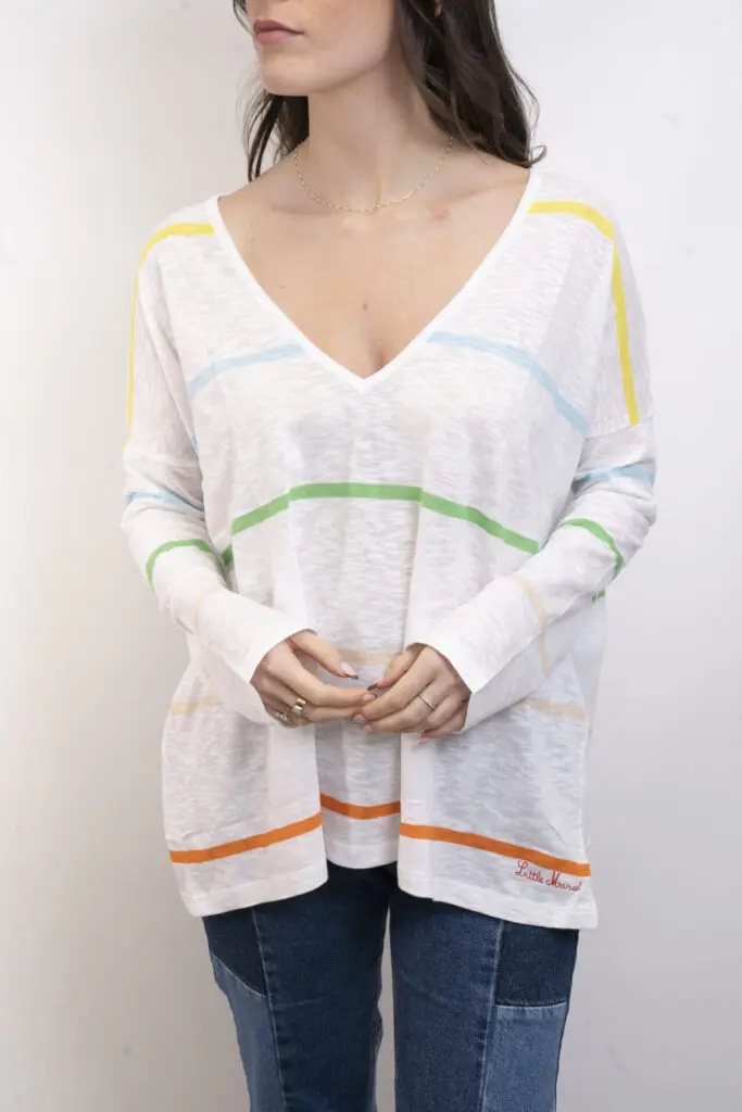little marcel Top oversize Manches Longues femme TAMMY BLANC