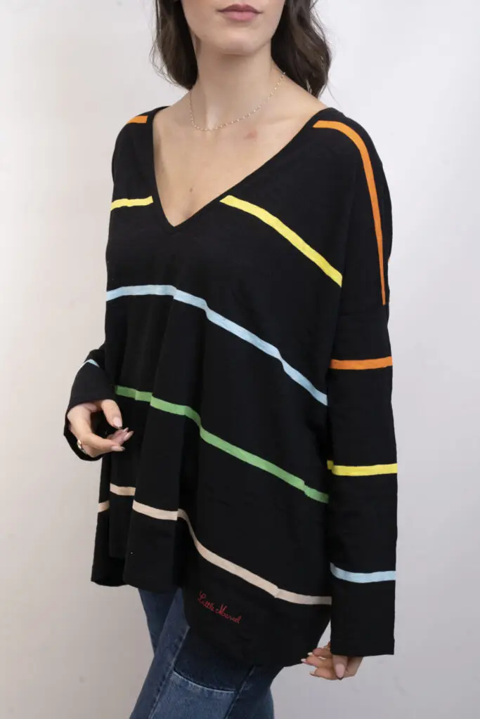 Little Marcel Top Oversize Manches Longues Femme TAMMY NOIR