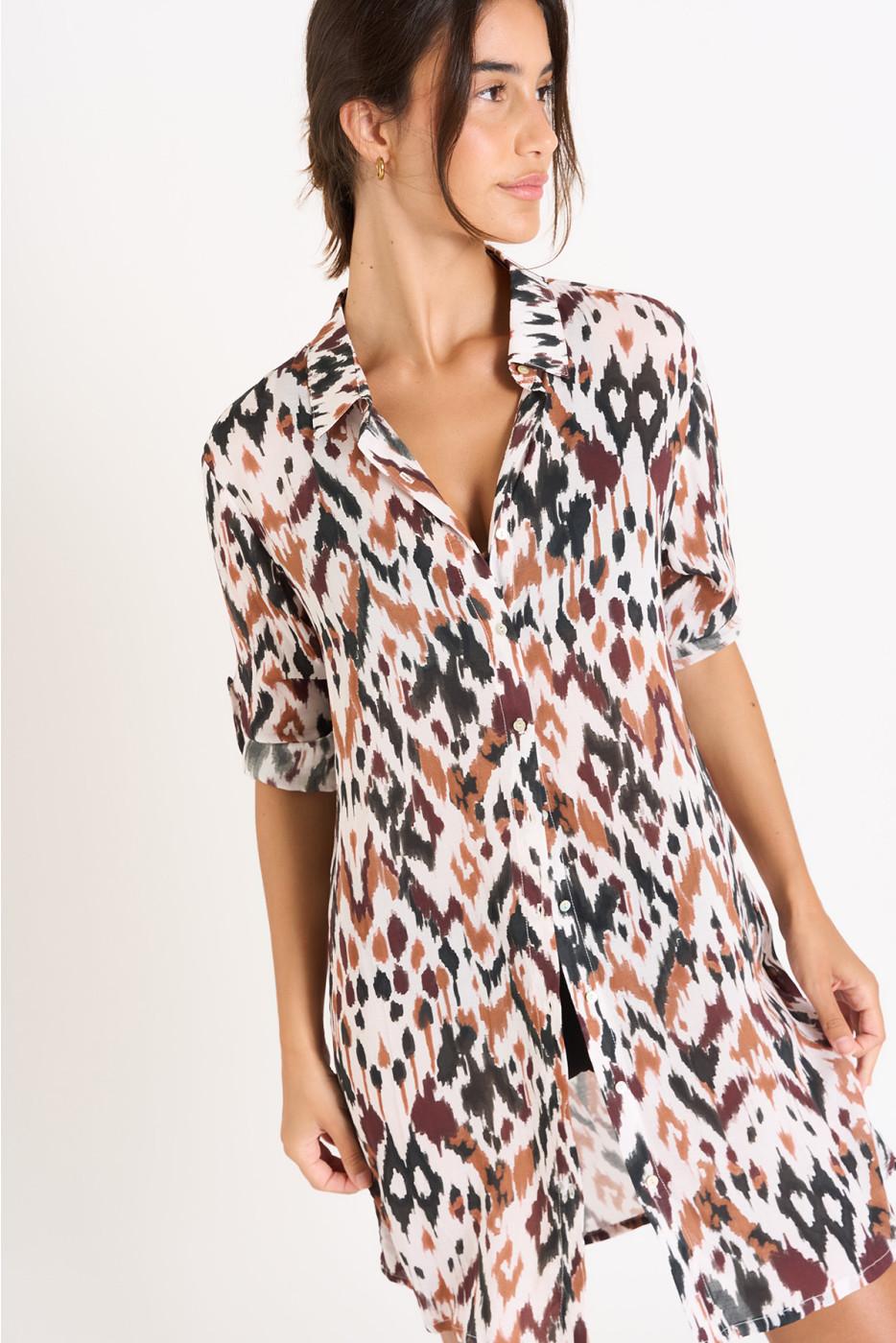 Livia Monte Carlo CHEMISE Marron NOLIE VOILBANGKA