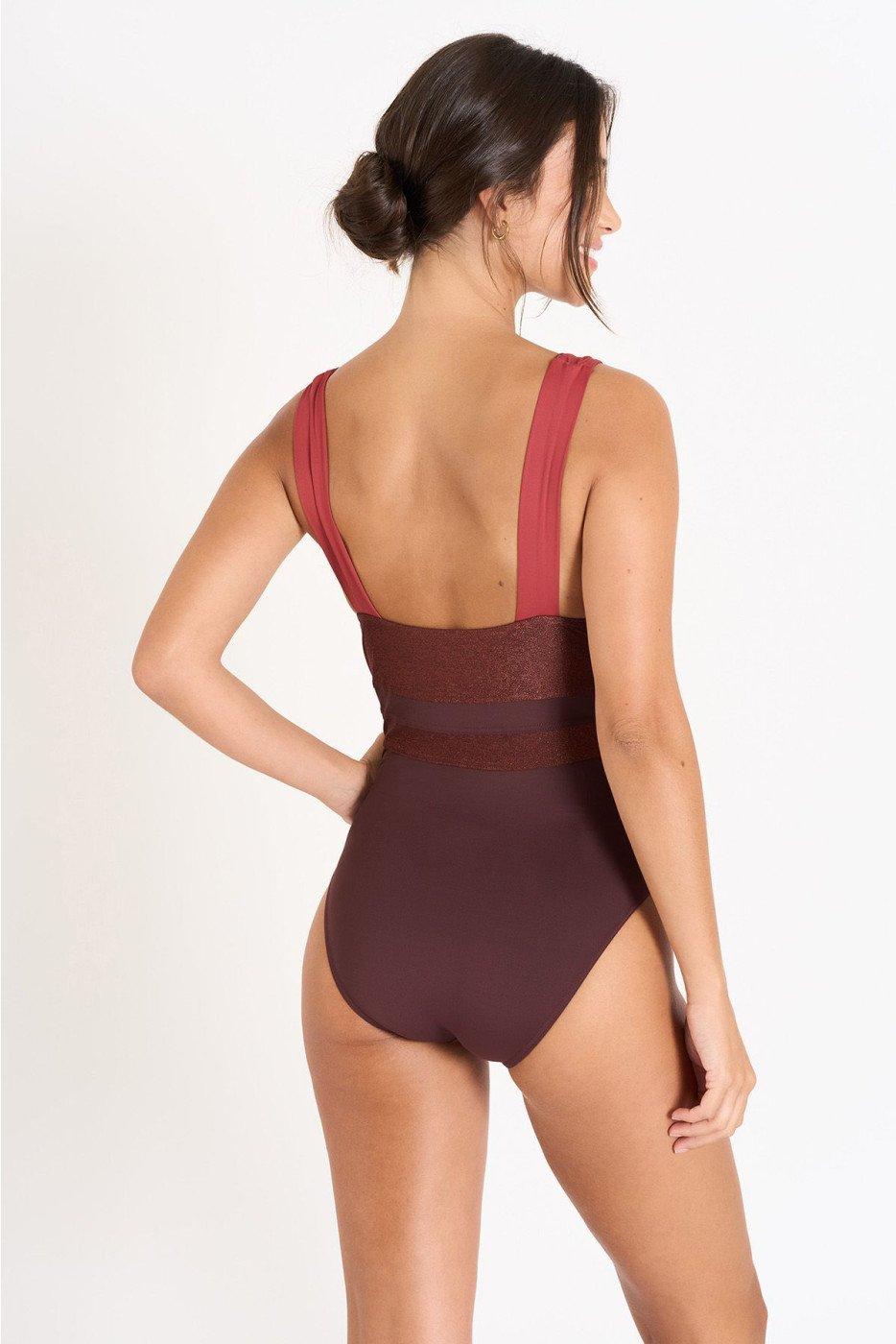 livia monte carlo MAILLOT 1 PIECE Marron BERINE MASBATE