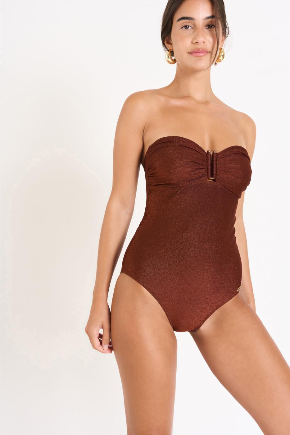 Livia Monte Carlo MAILLOT 1 PIECE Marron THERESA ADAMAN