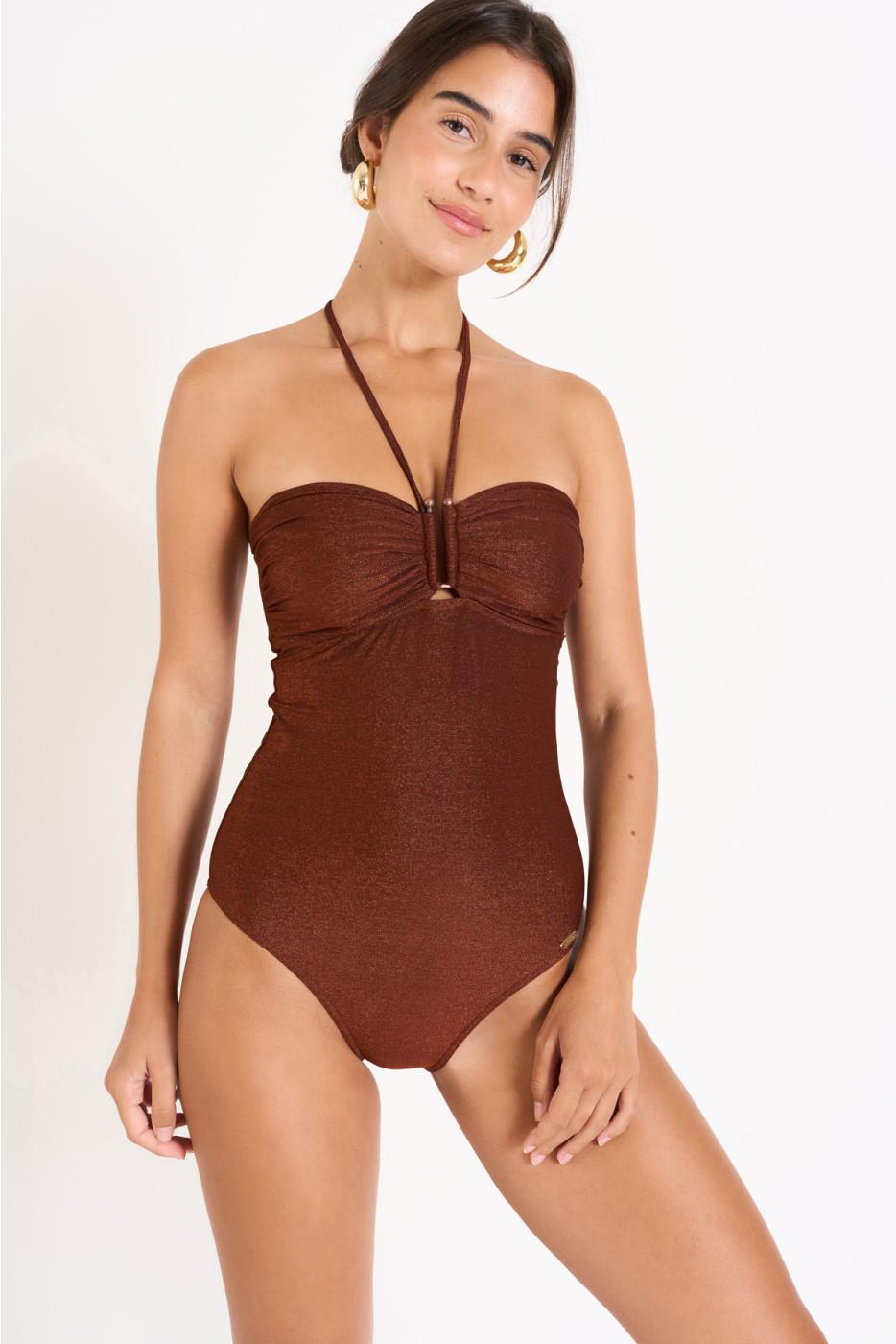 livia monte carlo MAILLOT 1 PIECE Marron THERESA ADAMAN