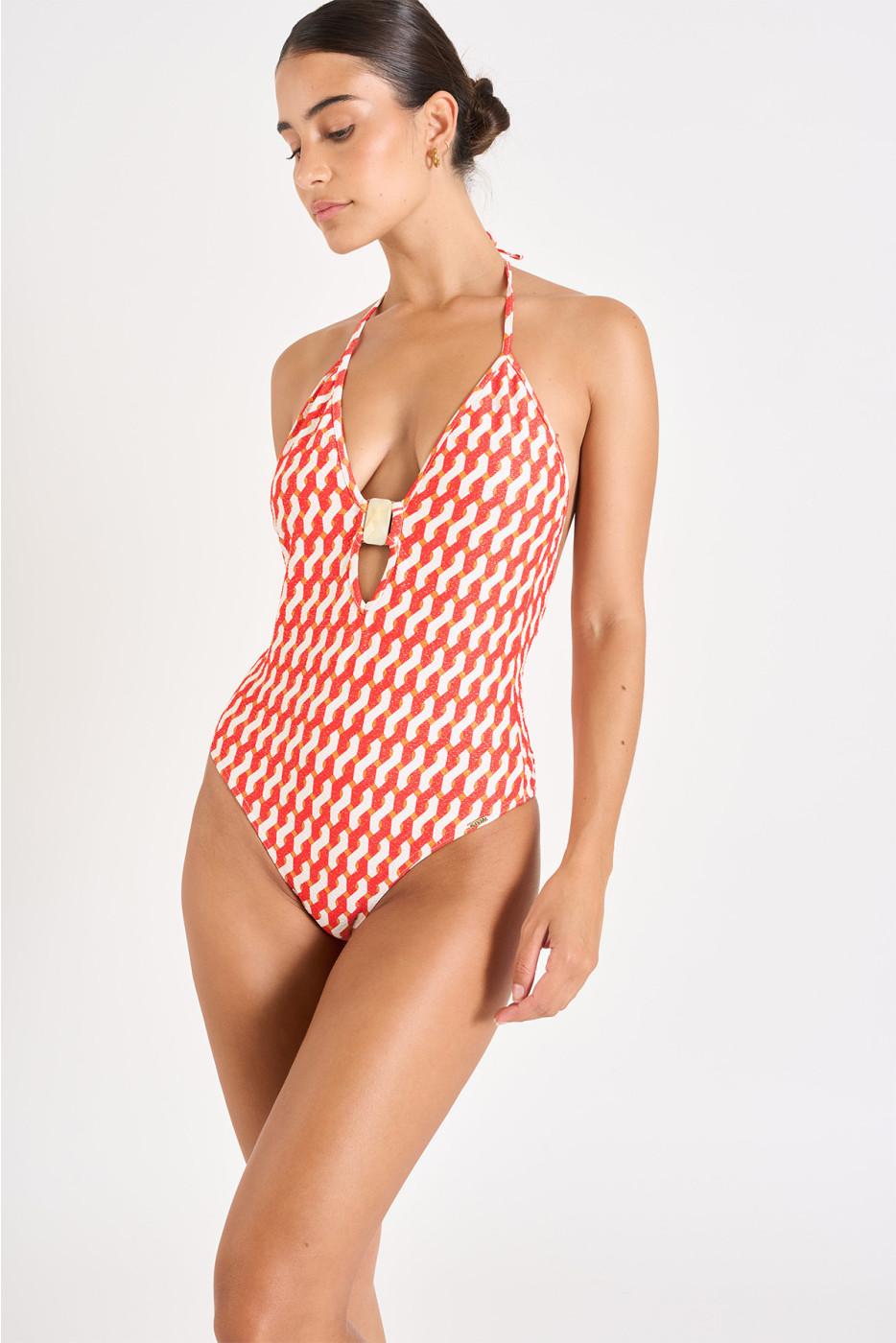 livia monte carlo MAILLOT 1 PIECE Orange LUCRECIA LEONIDES
