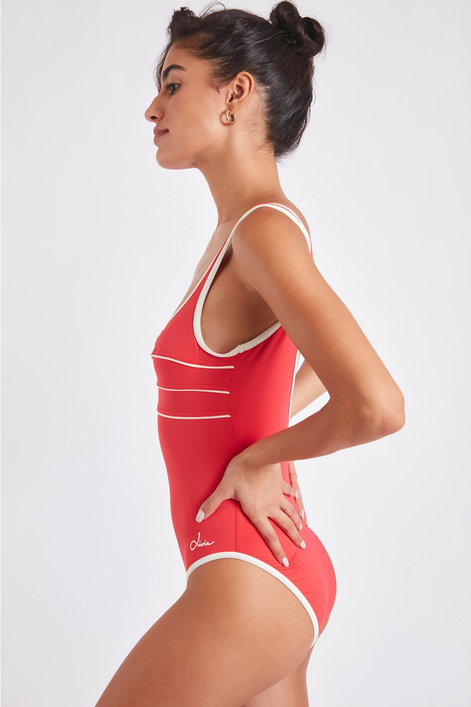 Livia Monte Carlo MAILLOT 1 PIECE Rouge ANCOLIE LAVANDOU