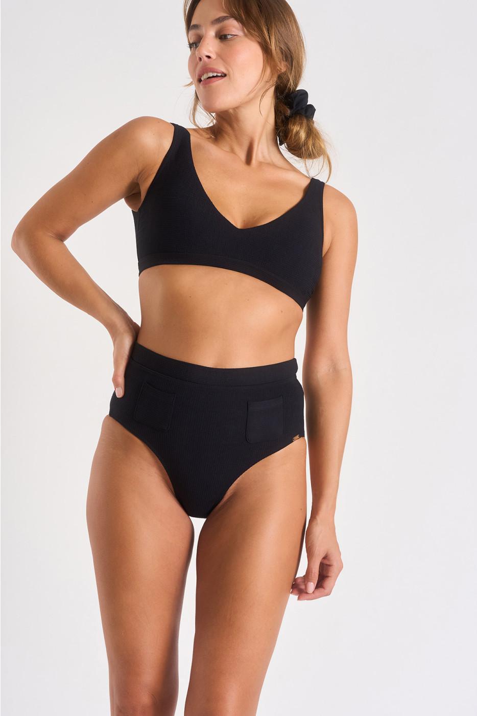 livia monte carlo Maillot de bain 2 pièces noir Locana & Jacotte Brehat