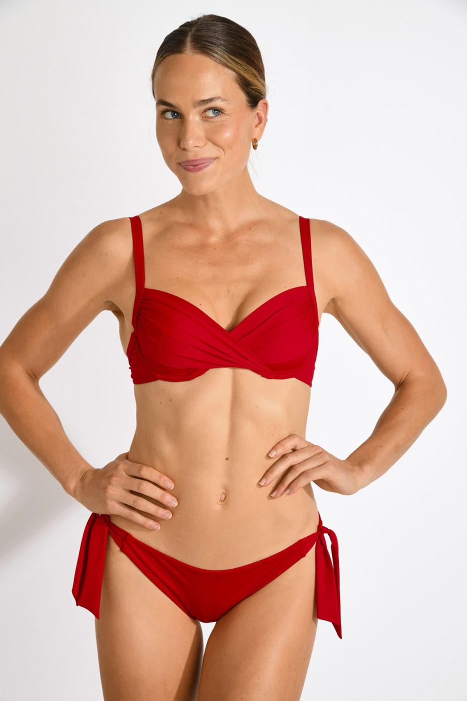 livia monte carlo Maillot de bain 2 pièces rouge SASKIA & JUSTE LAVANDOU