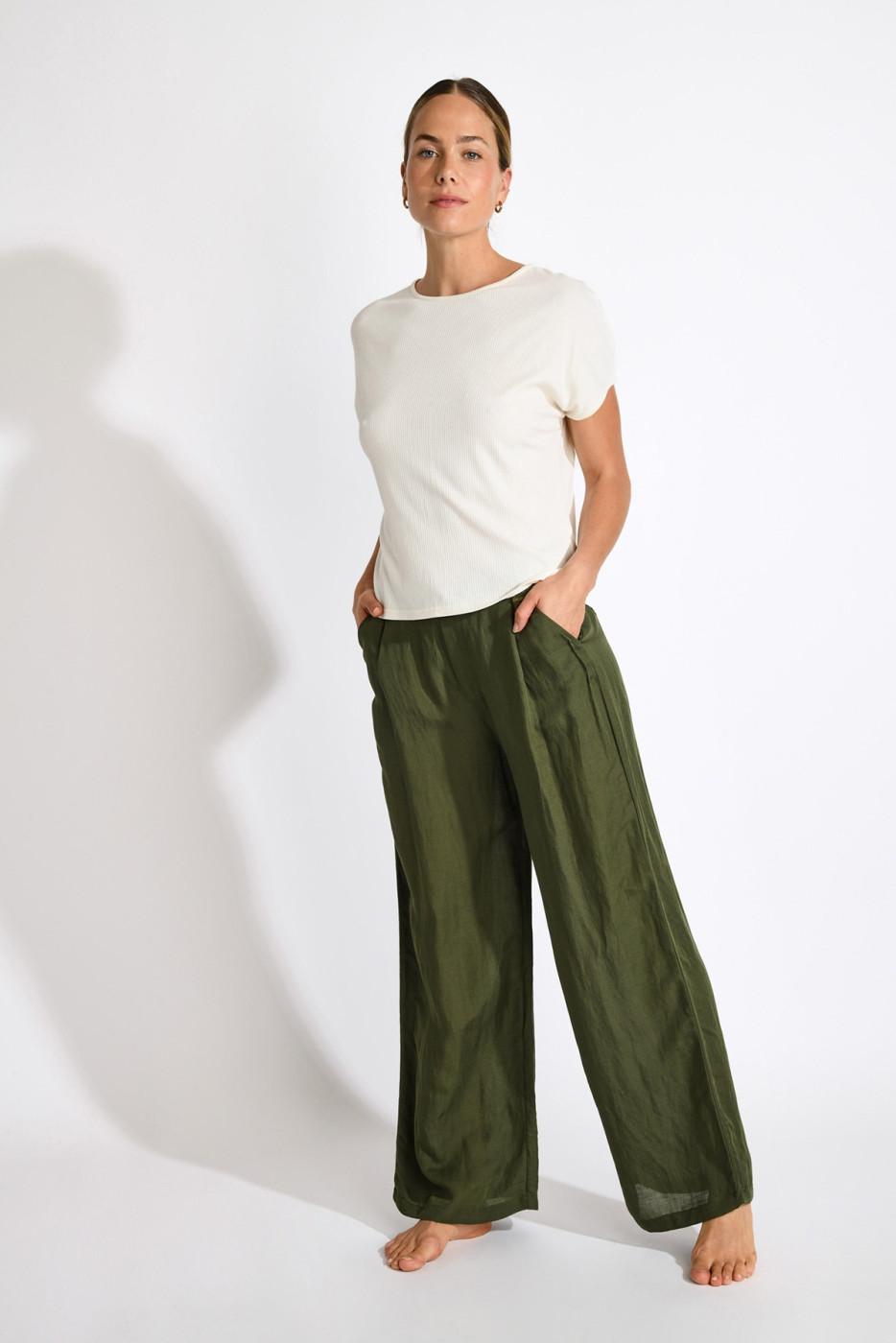 Livia Monte Carlo PANTALON BEACHWEAR Kaki ALYA ALAGOA