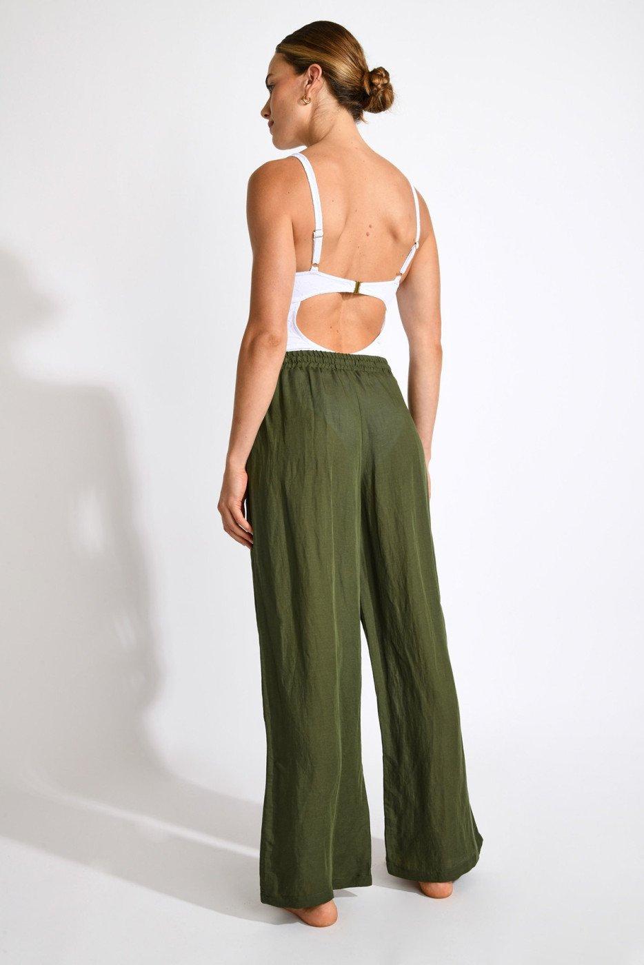 Livia Monte Carlo PANTALON BEACHWEAR Kaki ALYA ALAGOA