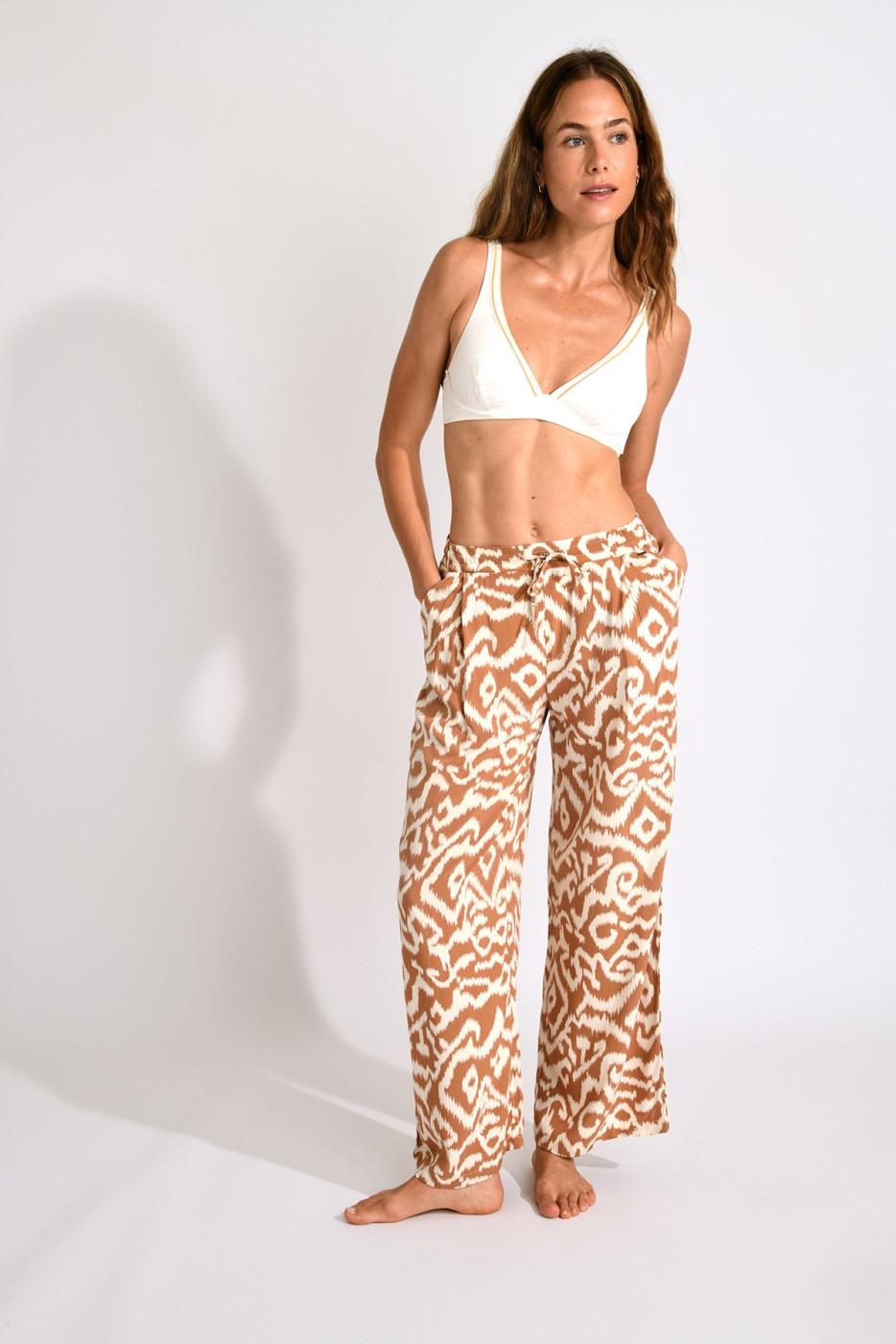 Livia Monte Carlo PANTALON BEACHWEAR Marron ALYA GAROUPE