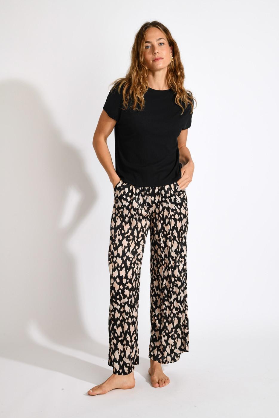 Livia Monte Carlo PANTALON BEACHWEAR Noir ALYA BAVAROSAT