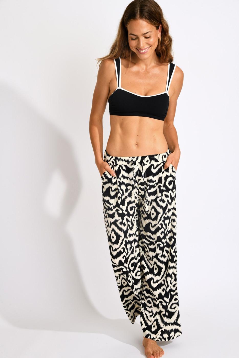 Livia Monte Carlo PANTALON BEACHWEAR Noir ALYA GAROUPE