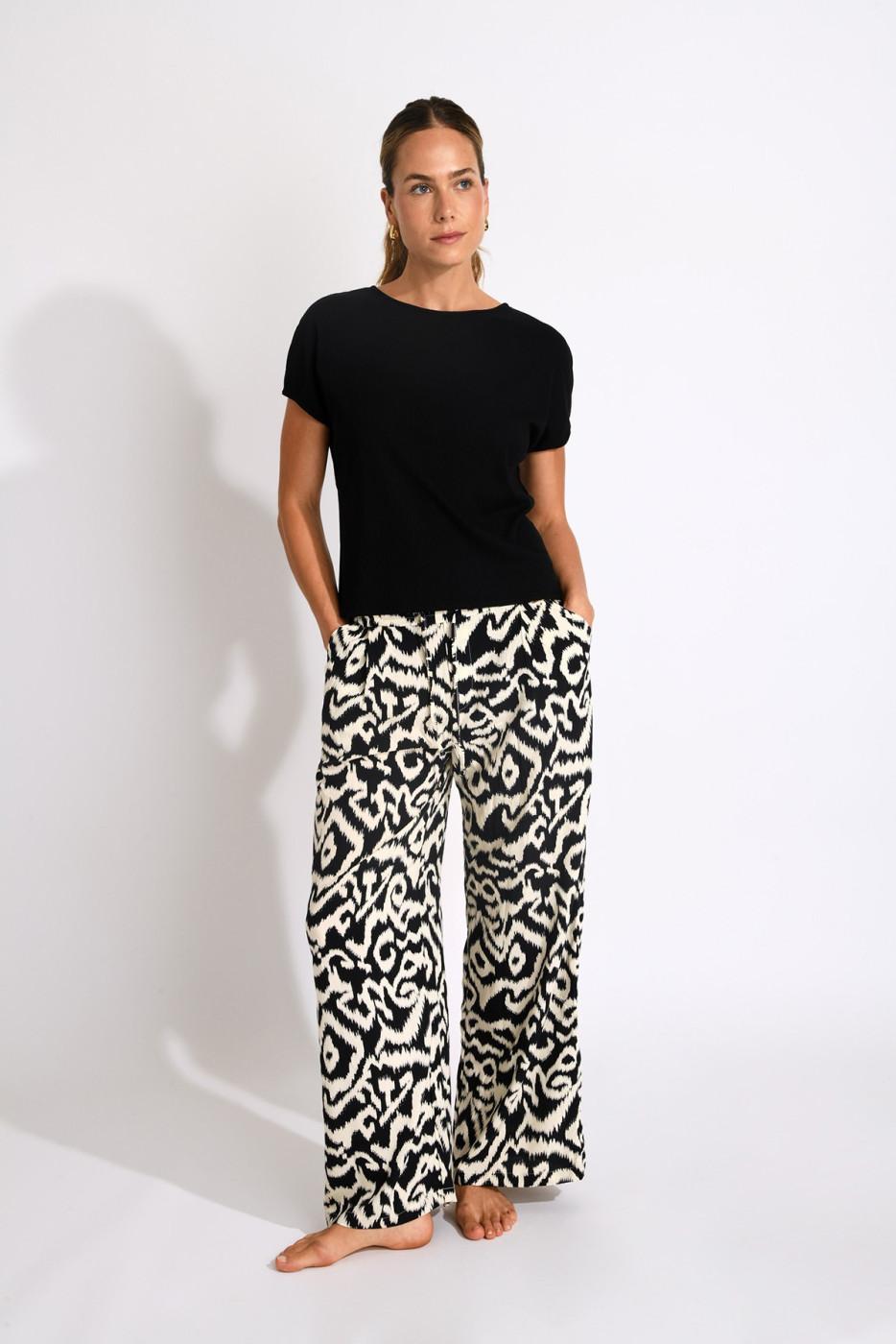 livia monte carlo PANTALON BEACHWEAR Noir ALYA GAROUPE