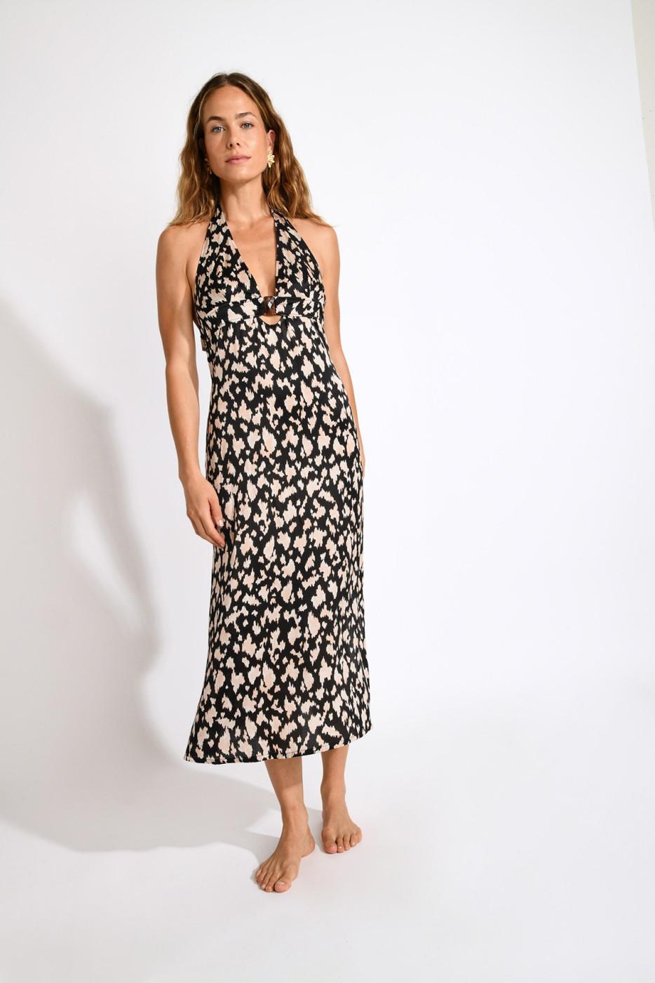 Livia Monte Carlo ROBE BEACHWEAR Noir DIANELLA BAVAROSAT