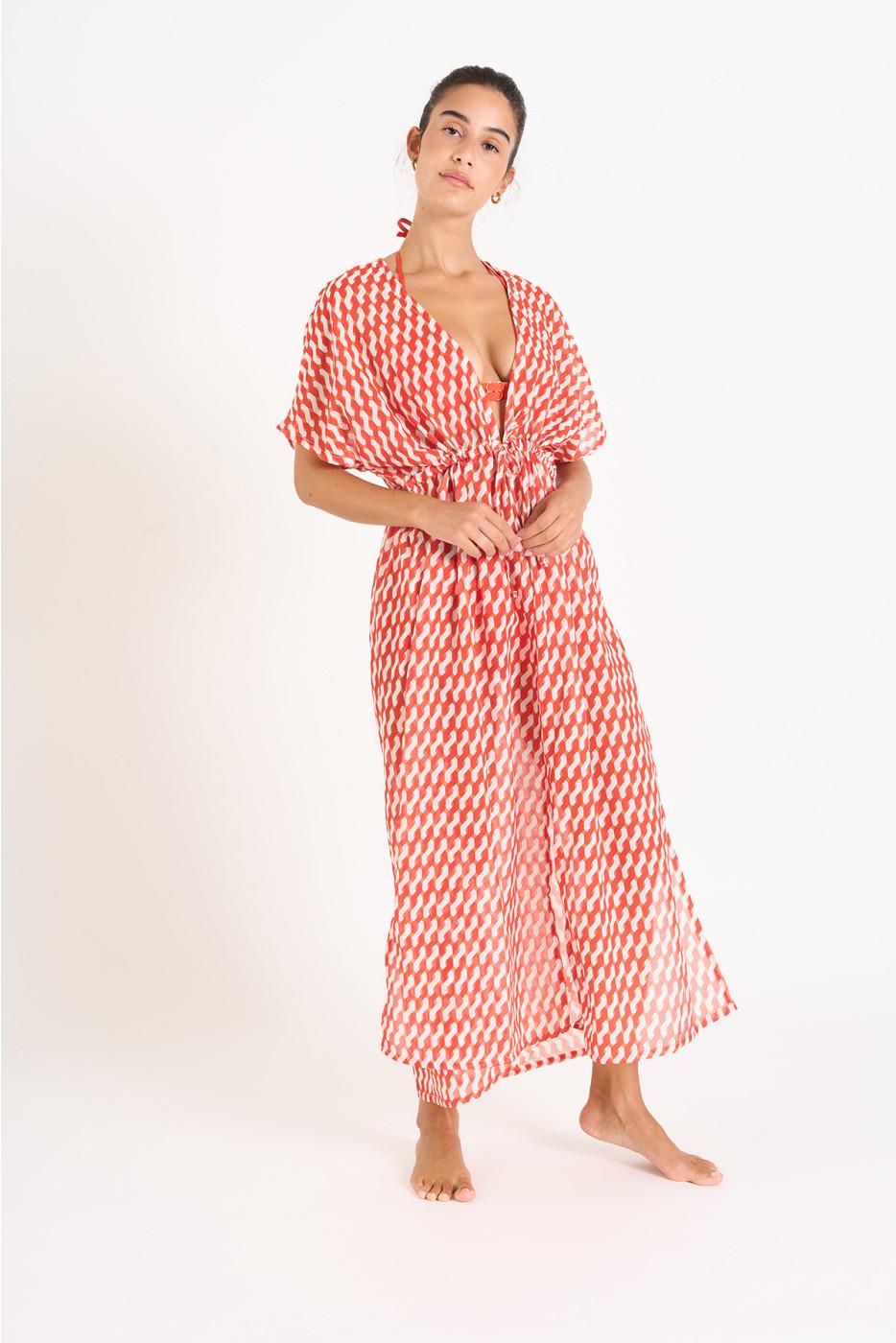 Livia Monte Carlo ROBE BEACHWEAR Orange LIZAE LEONIVOIL