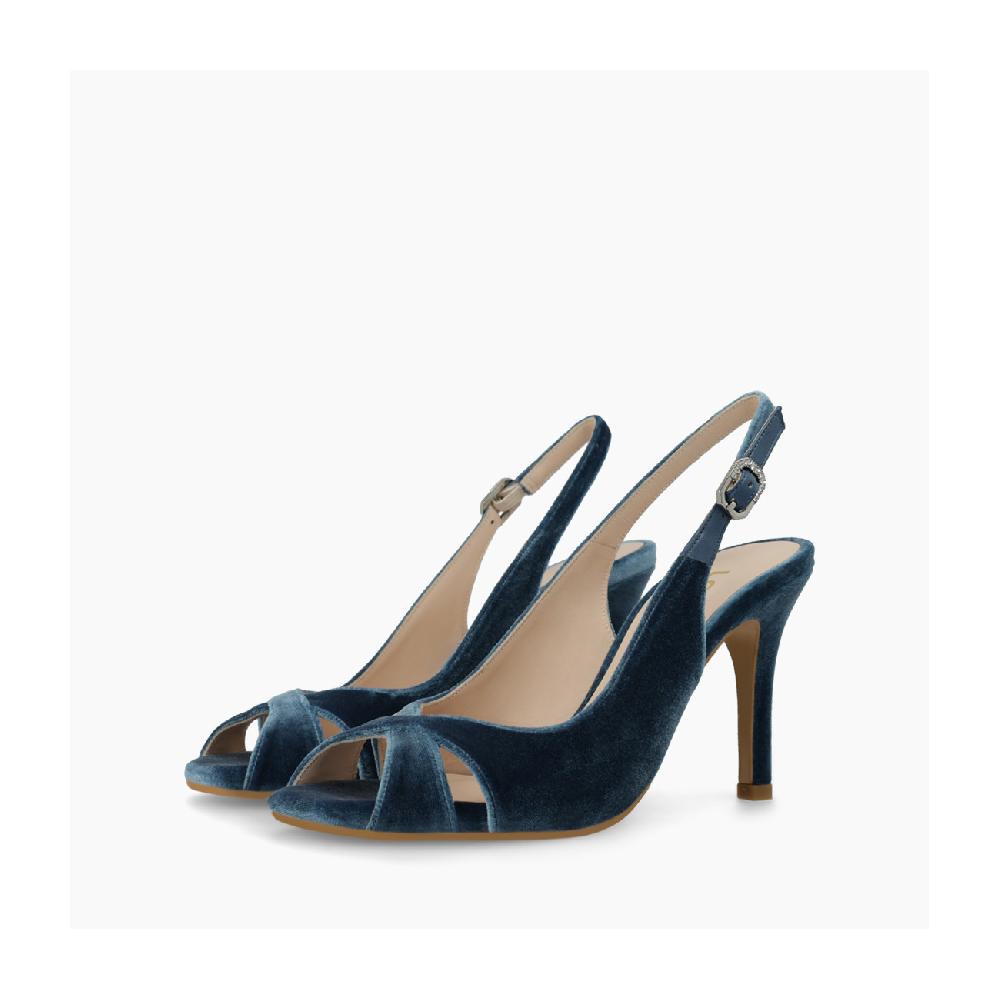 Lodi SANDALES DE MARIÉE EN VELOURS BLEU SIULA-TENO