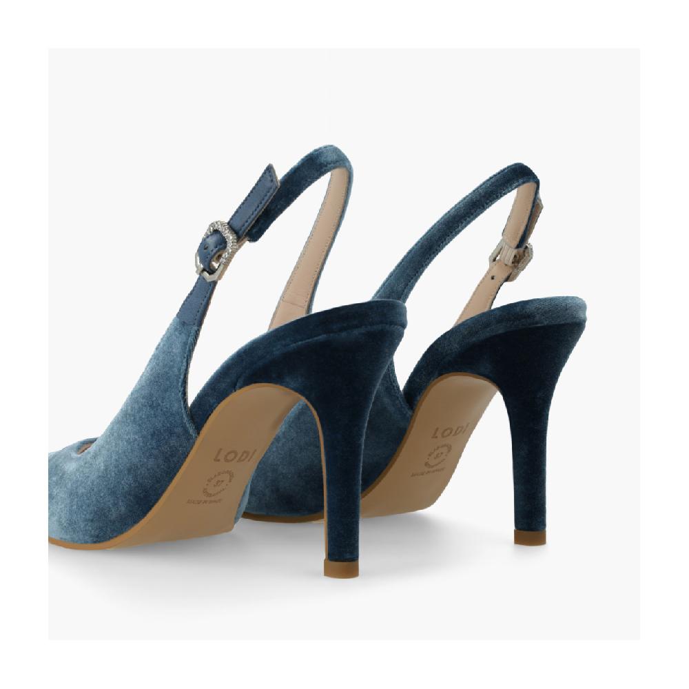 Lodi SANDALES DE MARIÉE EN VELOURS BLEU SIULA-TENO