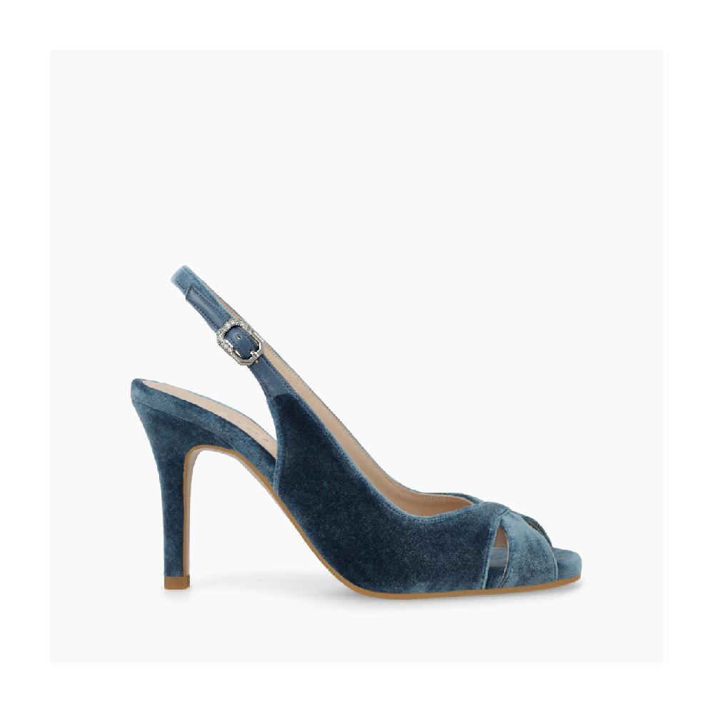 lodi SANDALES DE MARIÉE EN VELOURS BLEU SIULA-TENO