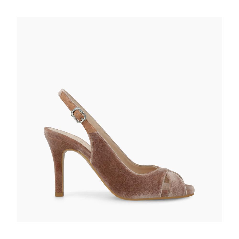 lodi SANDALES DE MARIÉE EN VELOURS ROSE SIULA-TENO