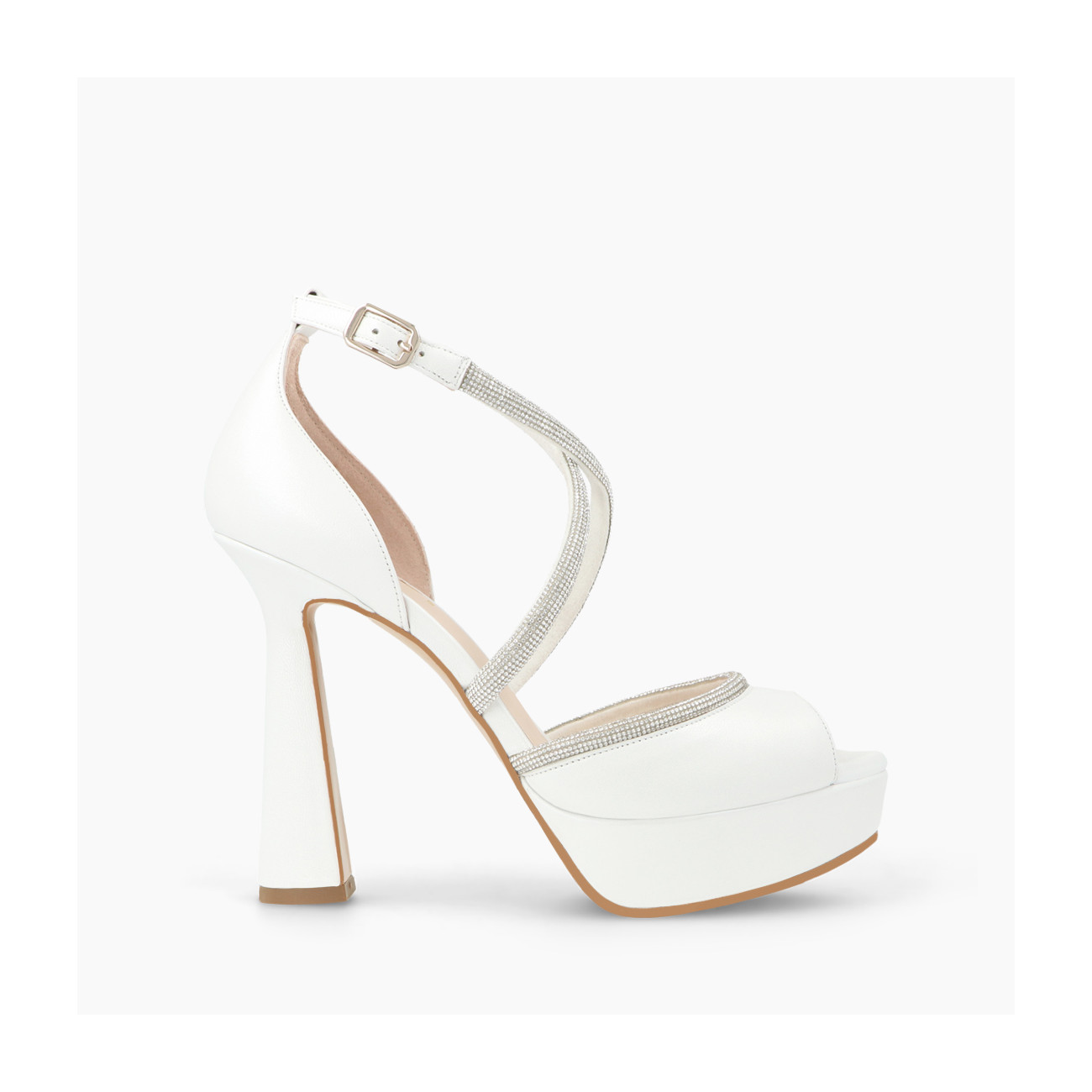 lodi SANDALES DE MARIÉE TECHI BLANCHES