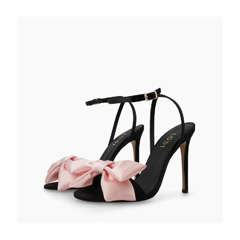 Lodi SNDALES NOIRES À NOEUD ROSE WANS-TE